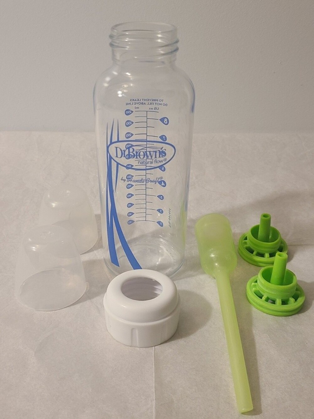 Dr. Brown’s Narrow Neck (8oz) Natural Flow Anti Colic Glass Baby Bottle
